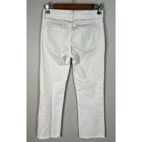 Velvet by Graham & Spencer "LARA" White Denim Black/Gray Stripes Crop Jeans 24 - Picture 2 of 6